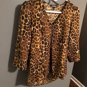 Leopard print casual dress blouse.